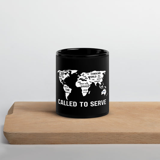 Called to Serve Black Glossy Mug
